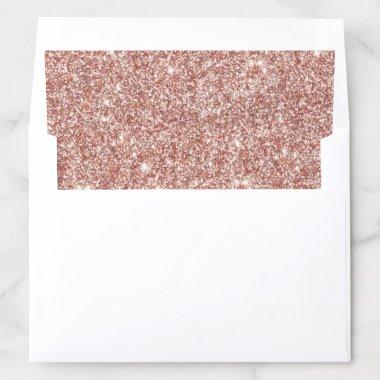 Elegant Rose Gold Glitter Effect Envelope Liner
