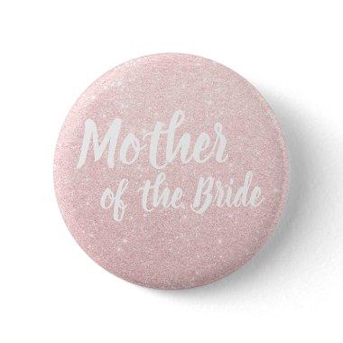 Elegant rose gold glitter mother of the bride button