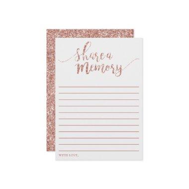 Elegant Rose Gold Glitter Share A Memory Invitations