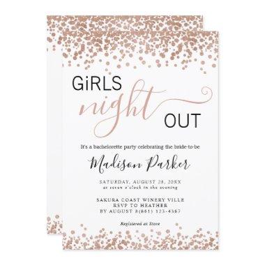 Elegant Rose Gold Glitters White Bachelorette