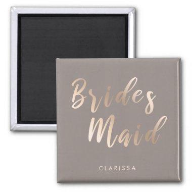 Elegant rose gold & gray bridesmaid magnet