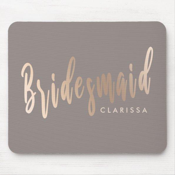 Elegant rose gold & grey bridesmaid mouse pad