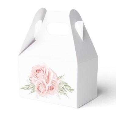 Elegant Rose Pink Floral Wedding Favor Favor Boxes