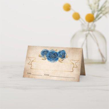Elegant Royal Blue Rose Gold Crown Parchment Place