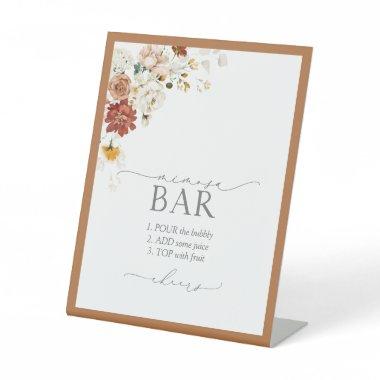 Elegant Rust Orange  Mimosa Bar Pedestal Sign