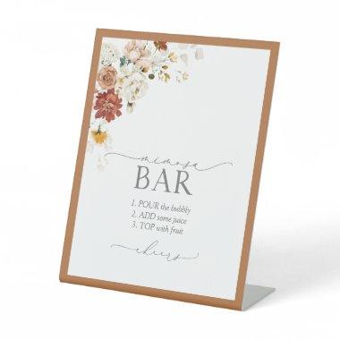 Elegant Rust Orange Bridal Shower Mimosa Bar Pedestal Sign