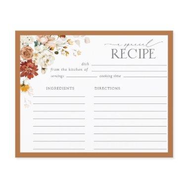 Elegant Rust Orange Bridal Shower Recipe Invitations