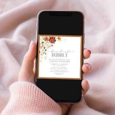 Elegant Rust Orange Brunch & Bubbly Shower Invitat