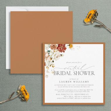 Elegant Rust Orange Watercolor Virtual Shower Invi Invitations