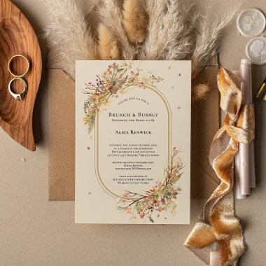 Elegant Rustic Fall Beige Wedding Bridal Brunch Invitations