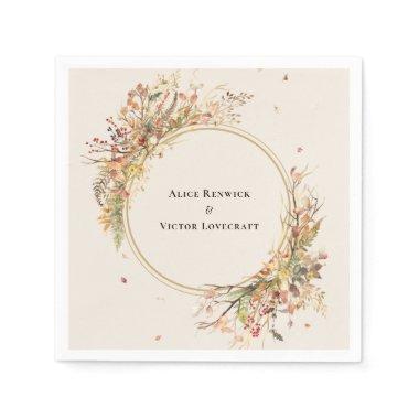 Elegant Rustic Fall Beige Wedding Napkins