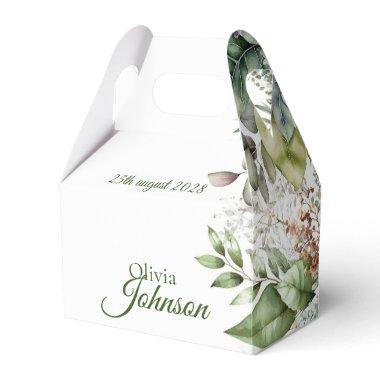 Elegant Rustic Forest Leaves Calligraphy Favor Box