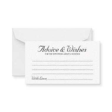 Elegant Rustic Script Wedding Advice & Wishes
