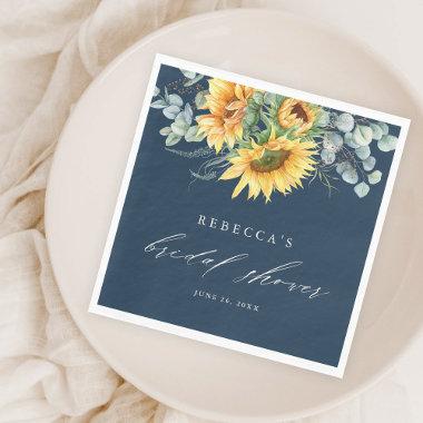 Elegant Rustic Sunflower Bridal Shower Napkins