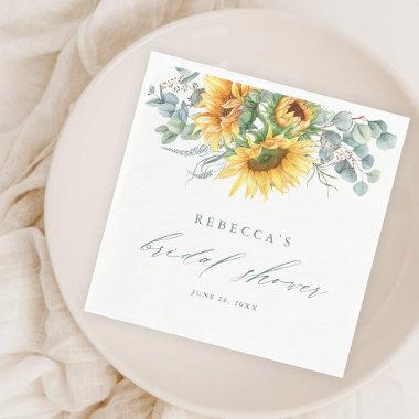 Elegant Rustic Sunflower Bridal Shower Napkins