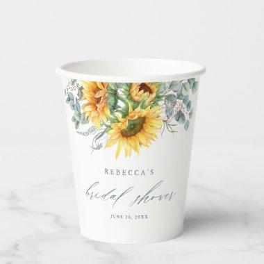 Elegant Rustic Sunflower  Paper Cups