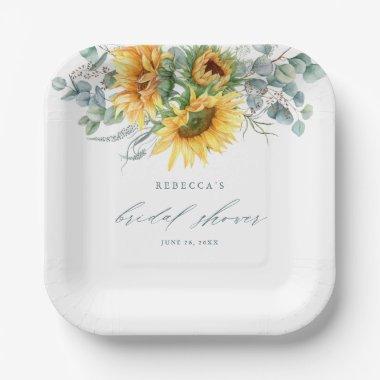 Elegant Rustic Sunflower  Paper Plates