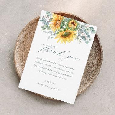 Elegant Rustic Sunflower  Thank You