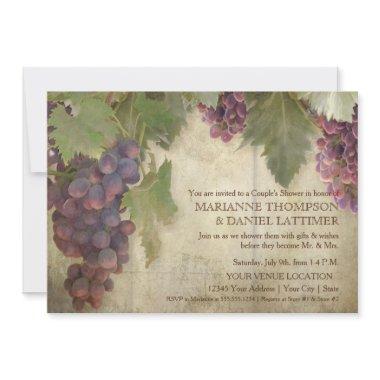 Elegant Rustic Vineyard Winery Fall Couples Shower Invitations