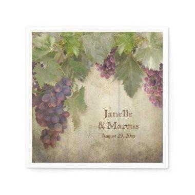Elegant Rustic Vineyard Winery Fall Reception Paper Napkins
