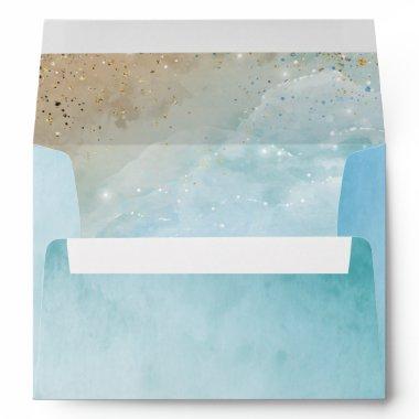 Elegant Rustic Watercolor Beach Return Address Envelope