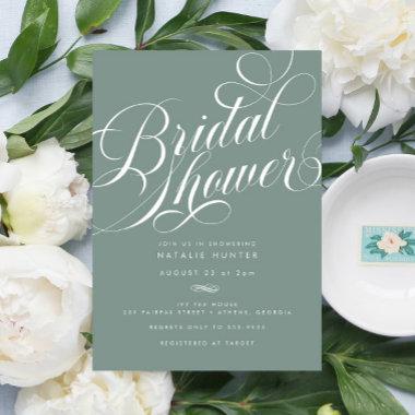 Elegant Sage Calligraphy Green