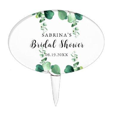 Elegant Sage | Emeral Green Bridal Shower  Cake Topper