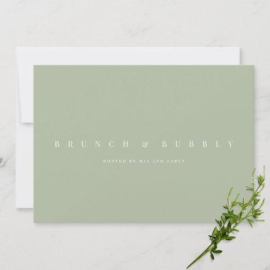 Elegant Sage Green Bridal Shower Invitations