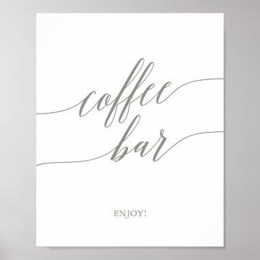 Elegant Sage Green Calligraphy Coffee Bar Sign