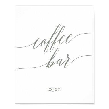 Elegant Sage Green Calligraphy Coffee Bar Sign