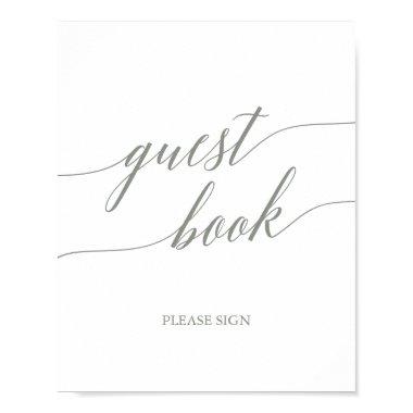 Elegant Sage Green Calligraphy Guest Book Sign