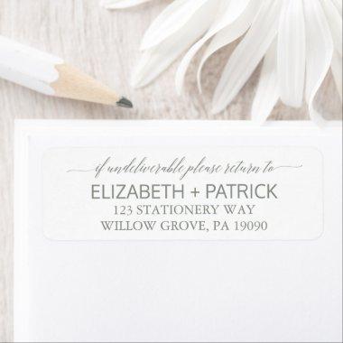 Elegant Sage Green Calligraphy Wedding Label