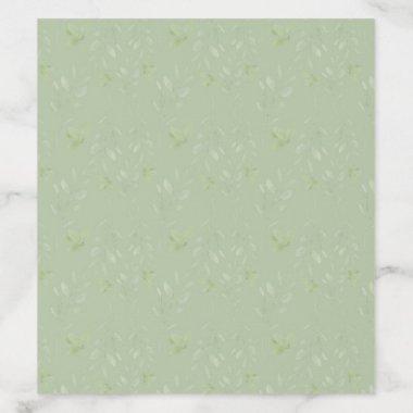 Elegant Sage Green Leaf Pattern Envelope Liner