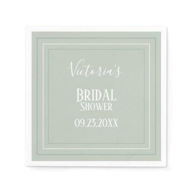 Elegant Sage Green White Modern  Napkins