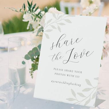 Elegant Sage Greenery Wedding Share the Love Table Pedestal Sign