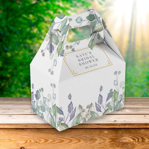 Elegant Sage Lilac Greenery Bridal Shower Favor Box