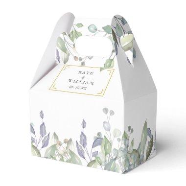 Elegant Sage Lilac Greenery Wedding Favor Boxes