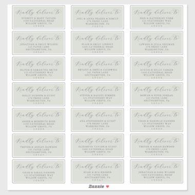 Elegant Sage Mint Wedding Guest Address Labels