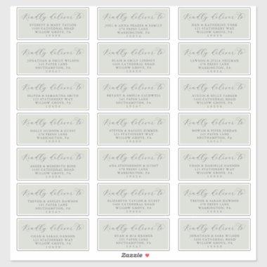 Elegant Sage Mint Wedding Guest Address Labels