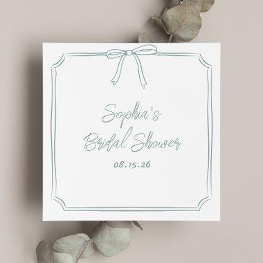 Elegant Sage Simple Classic Bow  Napkins