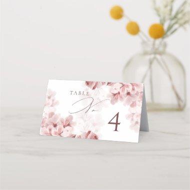 Elegant Sakura Branch Wedding table number 4 Place Invitations