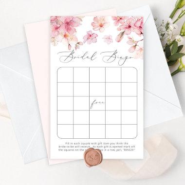Elegant sakura bridal shower bingo game