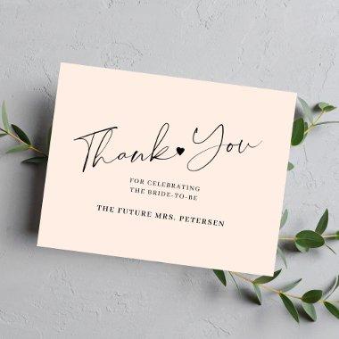 Elegant script  blush pink thank you