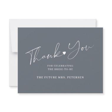 Elegant script  dark grey thank you