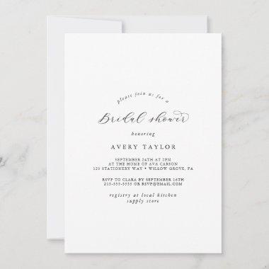 Elegant Script Bridal Shower Invitations