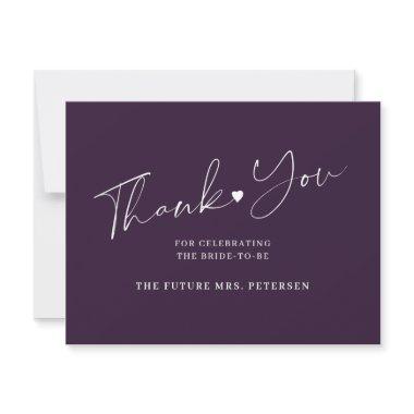 Elegant script  purple plum thank you