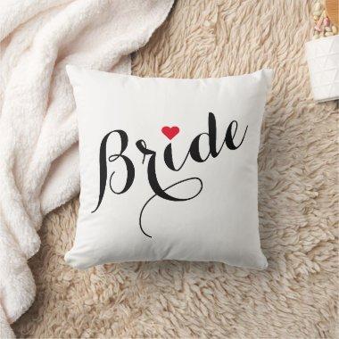 Elegant Script Bride Bridal Shower Wedding Square Throw Pillow