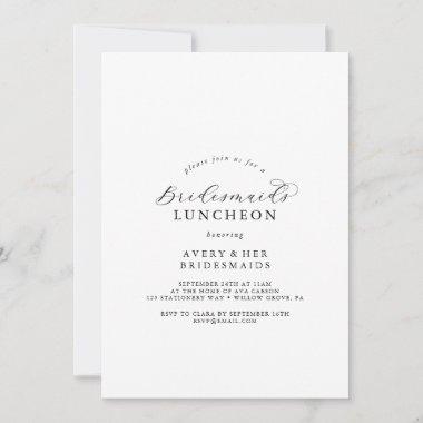 Elegant Script Bridesmaids Luncheon Invitations