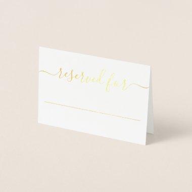 Elegant Script Calligraphy Gold Foil Wedding Place Foil Invitations