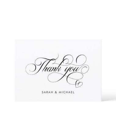 Elegant Script Calligraphy Modern Wedding Names Thank You